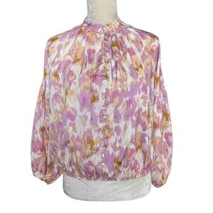 Marc New York Balloon Sleeves Printed Blouse Women’s Size XS